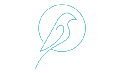 Abstract Bird Logo Line Art Silhouette