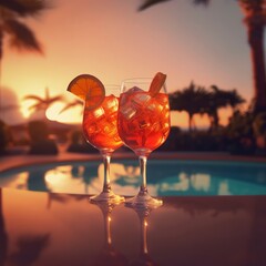Two aperol spritz waiting for you. Generative AI