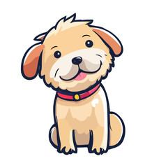 Fototapeta na wymiar Cute dog doodle vector illustration isolated on white background. Cartoon dog or puppy character. Funny pet animal. 