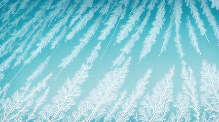 An abstract illustration of a pastel blue background with long ice crystal patterns on top. Generative AI