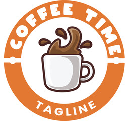 Coffee mascot logo with premium quality stock vector