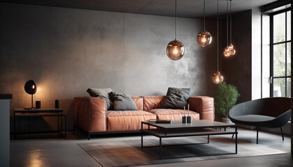 Luxury modern apartment with comfortable elegant decor generated by AI
