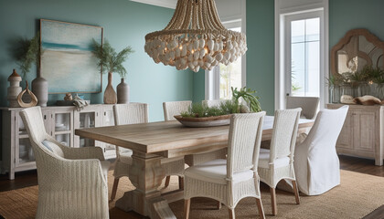 Luxury modern design, elegant dining room decor generated by AI