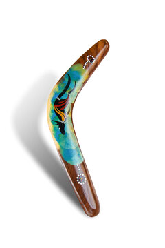 recommend clip art: Boomerang hard wood Australia culture isolated on white background. This has clipping path.