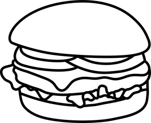 Hamburger Outline Illustration