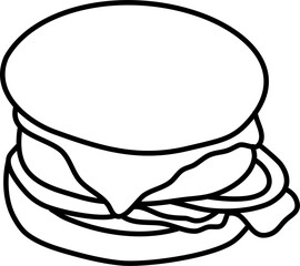 Hamburger Outline Illustration
