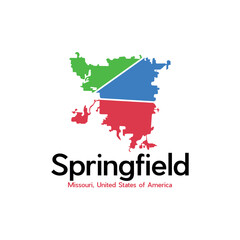 Map Of Springfield Colorful Modern Logo