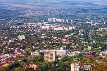 Fototapeta na wymiar Pyatigorsk city aerial panoramic view
