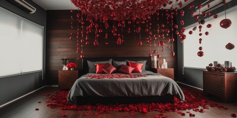 Valentines day celebration in a luxurious room, generative AI