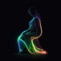 A mesmerizing neon glowing person