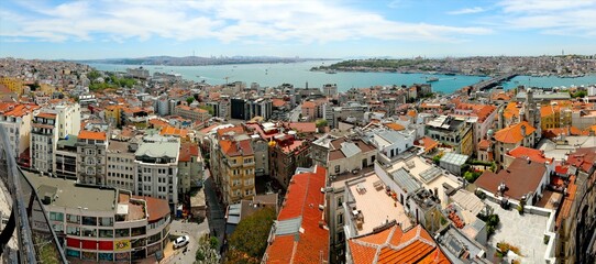 Istanbul Blick vom Galataturm zum Golden Horn