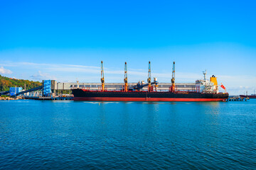 Fototapeta premium Big ship at Tuapse port, Russia
