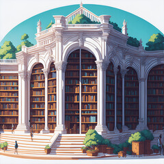 illustration of library