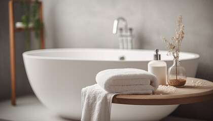 Fototapeta na wymiar Luxury bathroom with modern design and elegance generated by AI