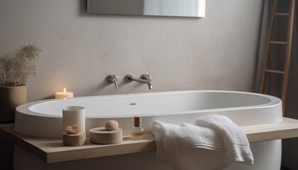 Obraz na płótnie Canvas Luxury bathtub design for ultimate relaxation and comfort generated by AI