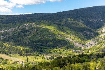Fototapeta na wymiar vue des collines autour du Mont Ventoux dans le Vaucluse