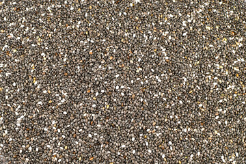Close-up view of chia seeds. Background.