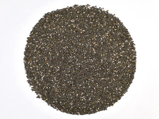 Chia seeds on a plain white background. health food concept.