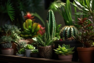 Houseplant Succulents, with various colors 