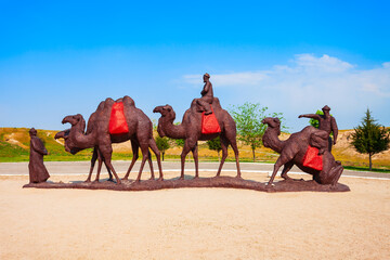 Camels monument near Afrasiab Museum, Samarkand