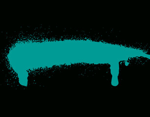 Top view, Abstract blurs watercolor brush cyan colour isolated black background texture design blank for text, Web background concept or brochure, illustration, gradiant backdrop, stock photo