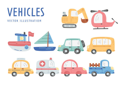 Cute Vehicle Illustrations