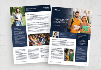 University Education Newsletter Bulletin Layout