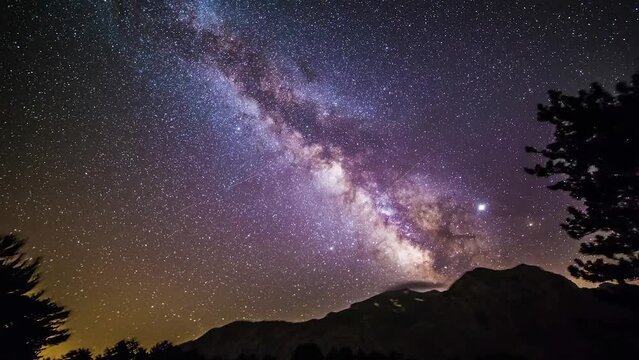stars in space time-lapse of shooting stars