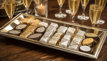 Luxury chocolate and wine, a celebration indulgence generated by AI