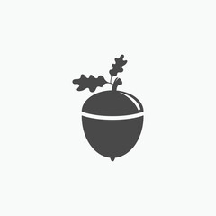 Acorn Logo Template with Leaves
