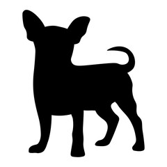 Black silhouette of a dog breed chihuahua