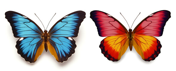 Colorful Tropical Butterflies in Flight, generative AI