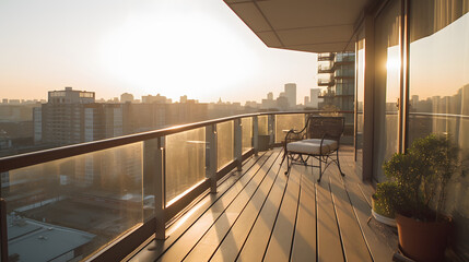 Modern Balcony with sunlight