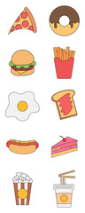 Doodle Food Illustration Set Collection