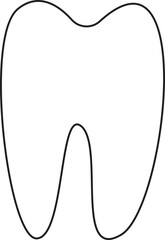 Tooth icon hand drawn line art outline