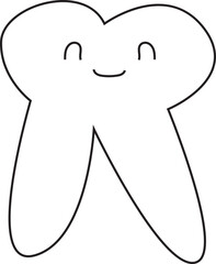 cute Tooth icon hand drawn
