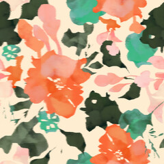 Abstract blur militar Floral Seamless Pattern 