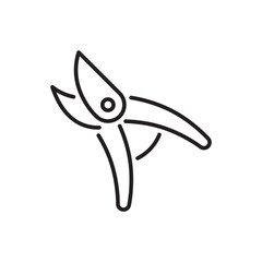 Secateurs line icon. Editable stroke
