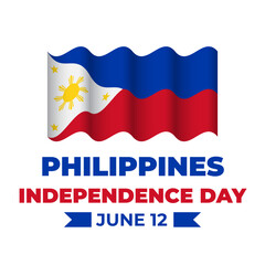 Philippines Independence Day banner. National holiday on June 12. Vector template for poster, greeting card, flyer, etc