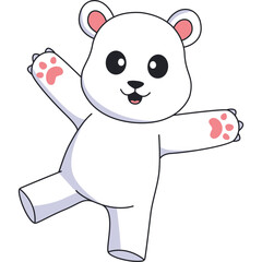 Cute Polar Bear Cartoon Illustration