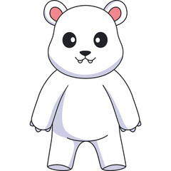 Cute Polar Bear Cartoon Illustration