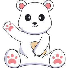 Cute Polar Bear Cartoon Illustration