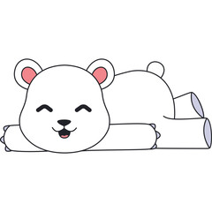 Cute Polar Bear Cartoon Illustration