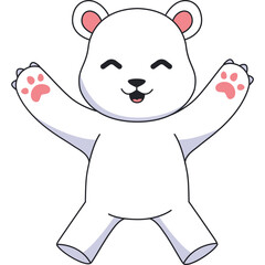 Cute Polar Bear Cartoon Illustration