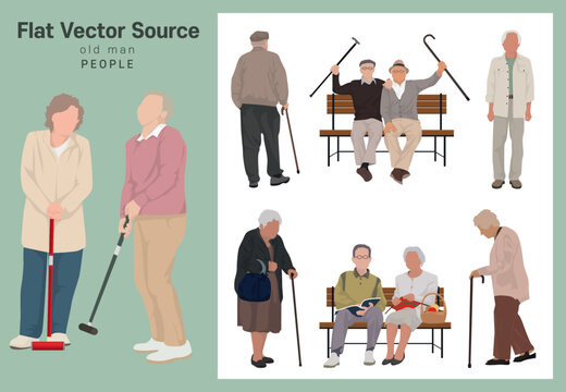 Respect For The Elderly And Welfare Society Of Elderly Couples With Walking Sticks In Aging Modern Society