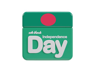 26th march bangladesh Independence Day 3d vector icon illustration