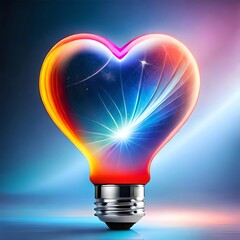 Super colorful heart shaped light bulb