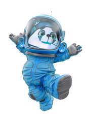 teddy bear astronaut cartoon is jumping happy © DM7