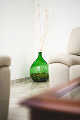 Damigiana green glass a decoration concept for home