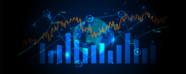 high technology background electronic trading investment graph display